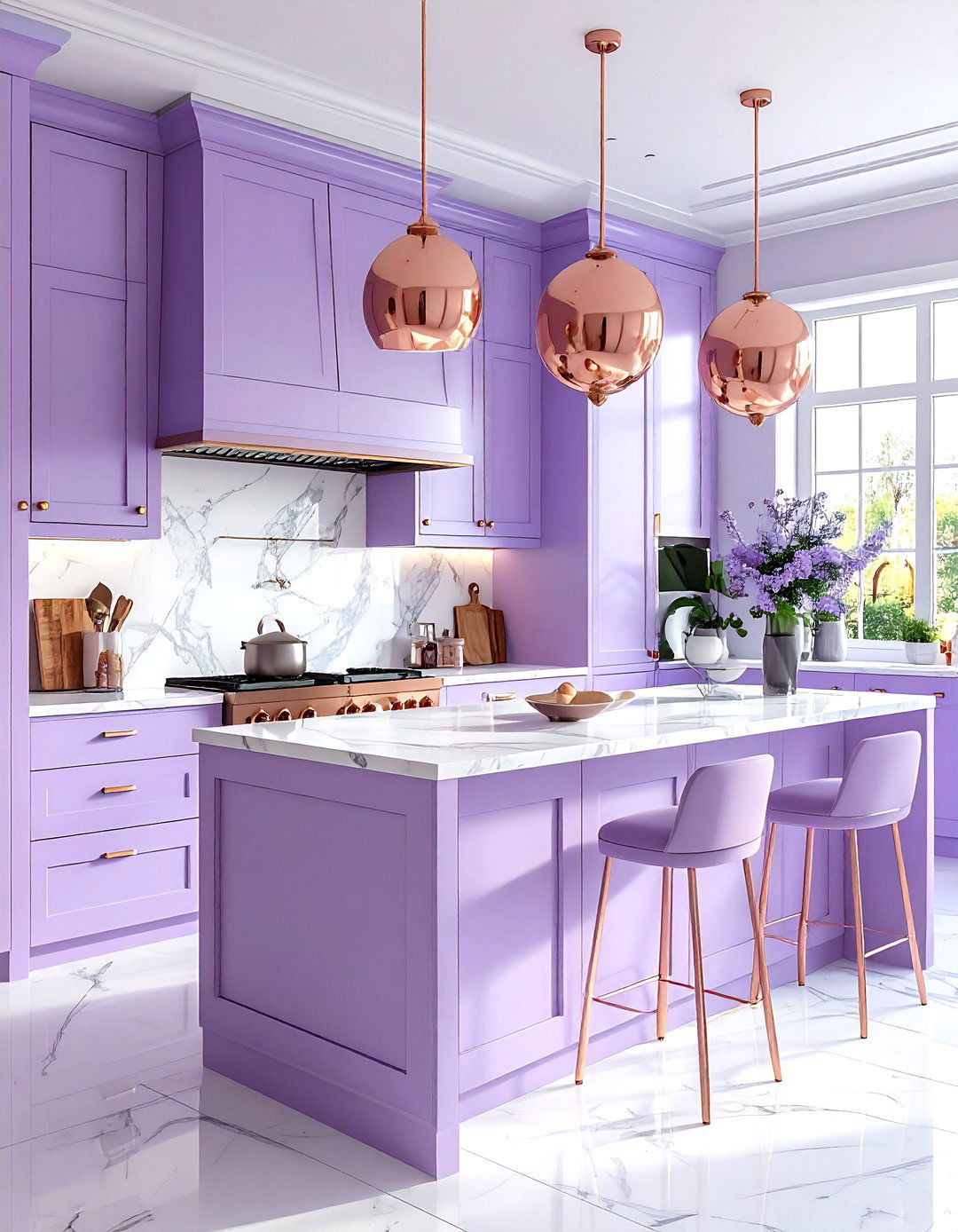 Lavender and rose gold kitchen - 30 lavender kitchen color schemes
