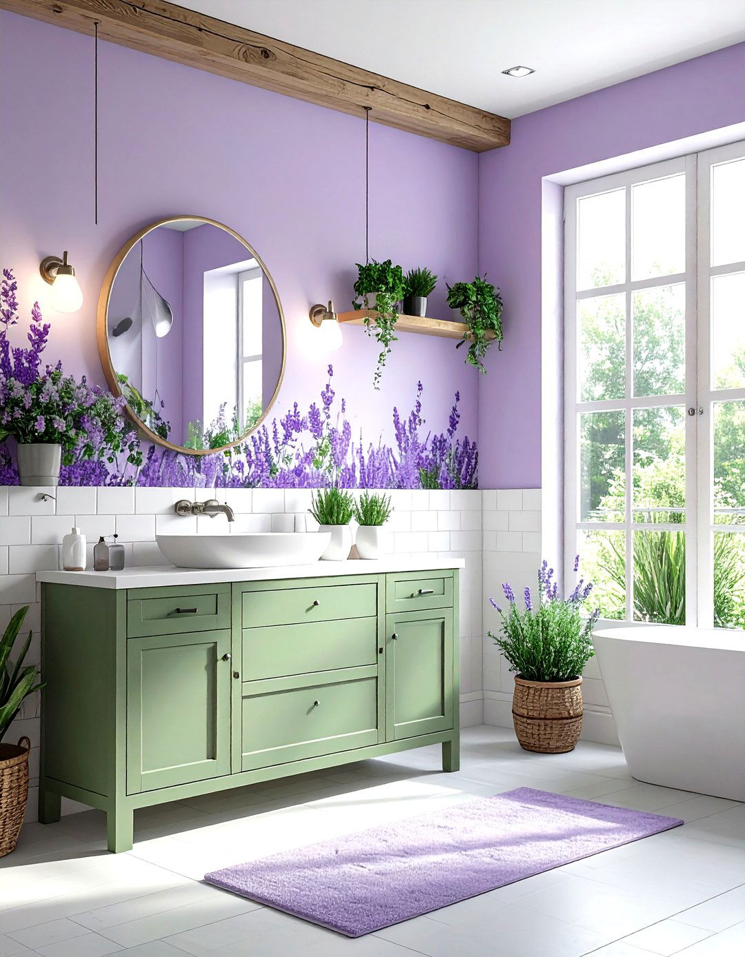 Lavender and sage green bathroom - 30 lavender bathroom color schemes