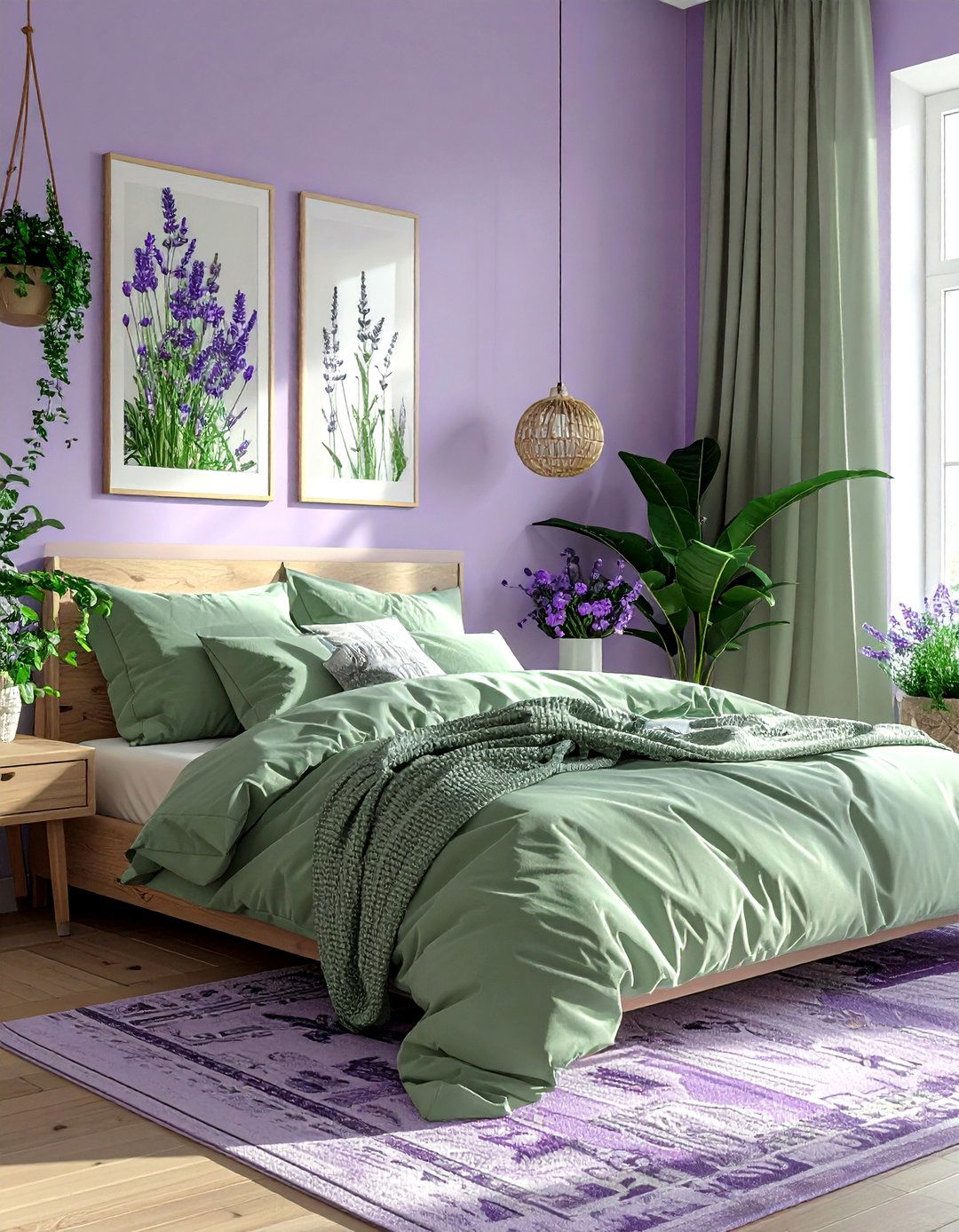 Lavender and sage green bedroom - 30 lavender bedroom color schemes