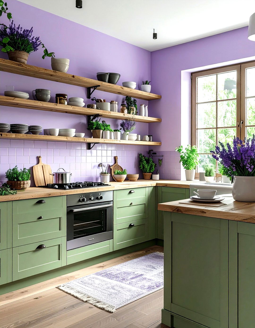 Lavender and sage green kitchen - 30 lavender kitchen color schemes