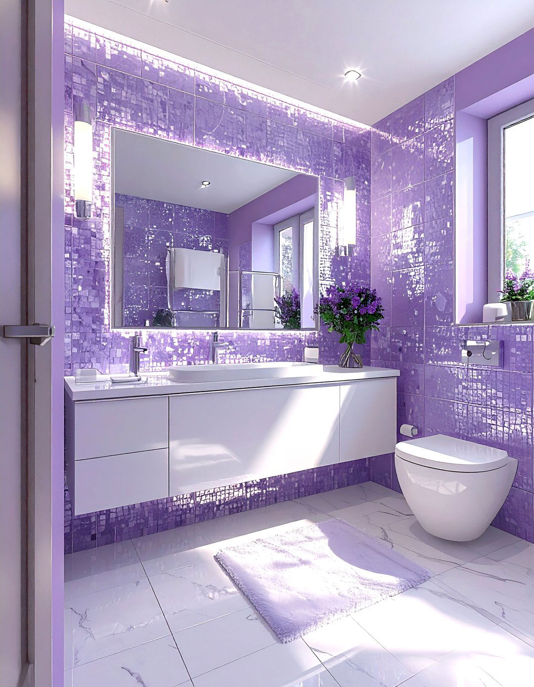Lavender and silver bathroom - 30 lavender bathroom color schemes