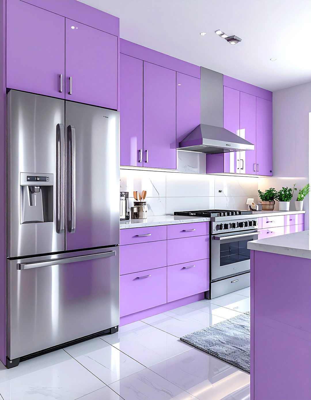 Lavender and silver kitchen appliances - 30 lavender kitchen color schemes