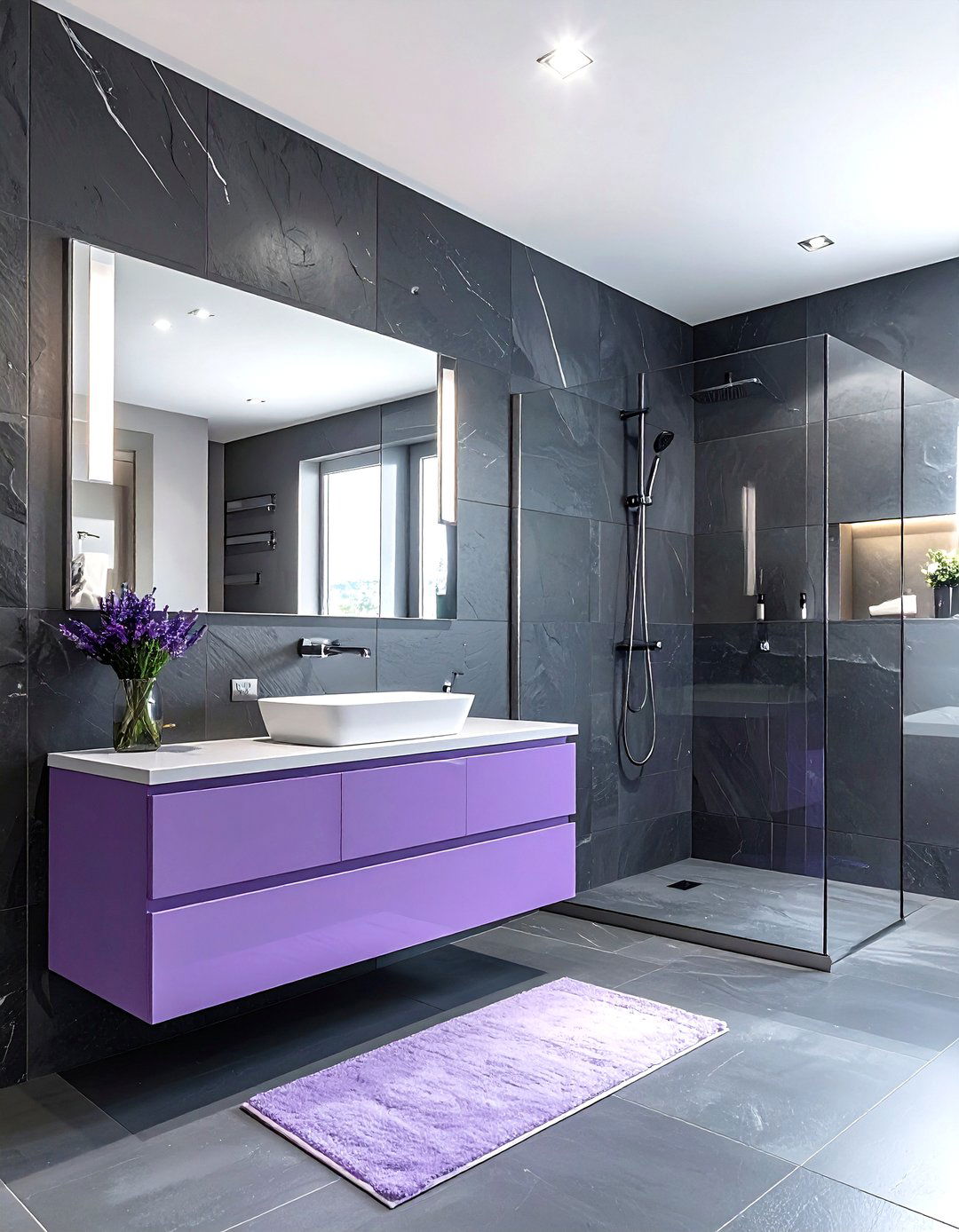 Lavender and slate bathroom - 30 lavender bathroom color schemes