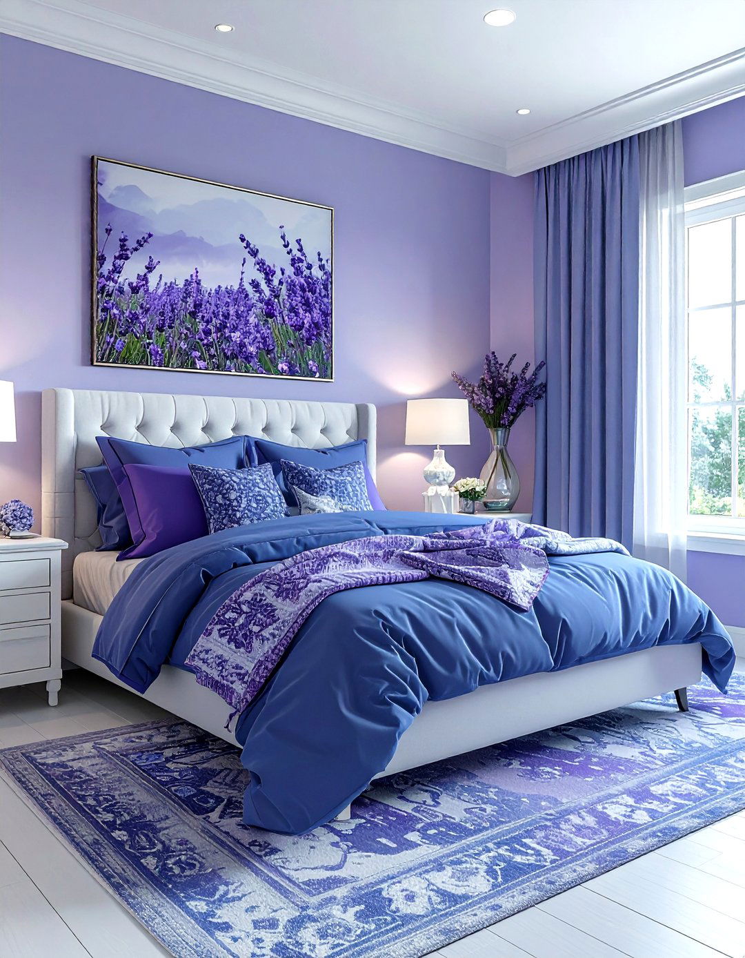 Lavender and slate blue bedroom - 30 lavender bedroom color schemes