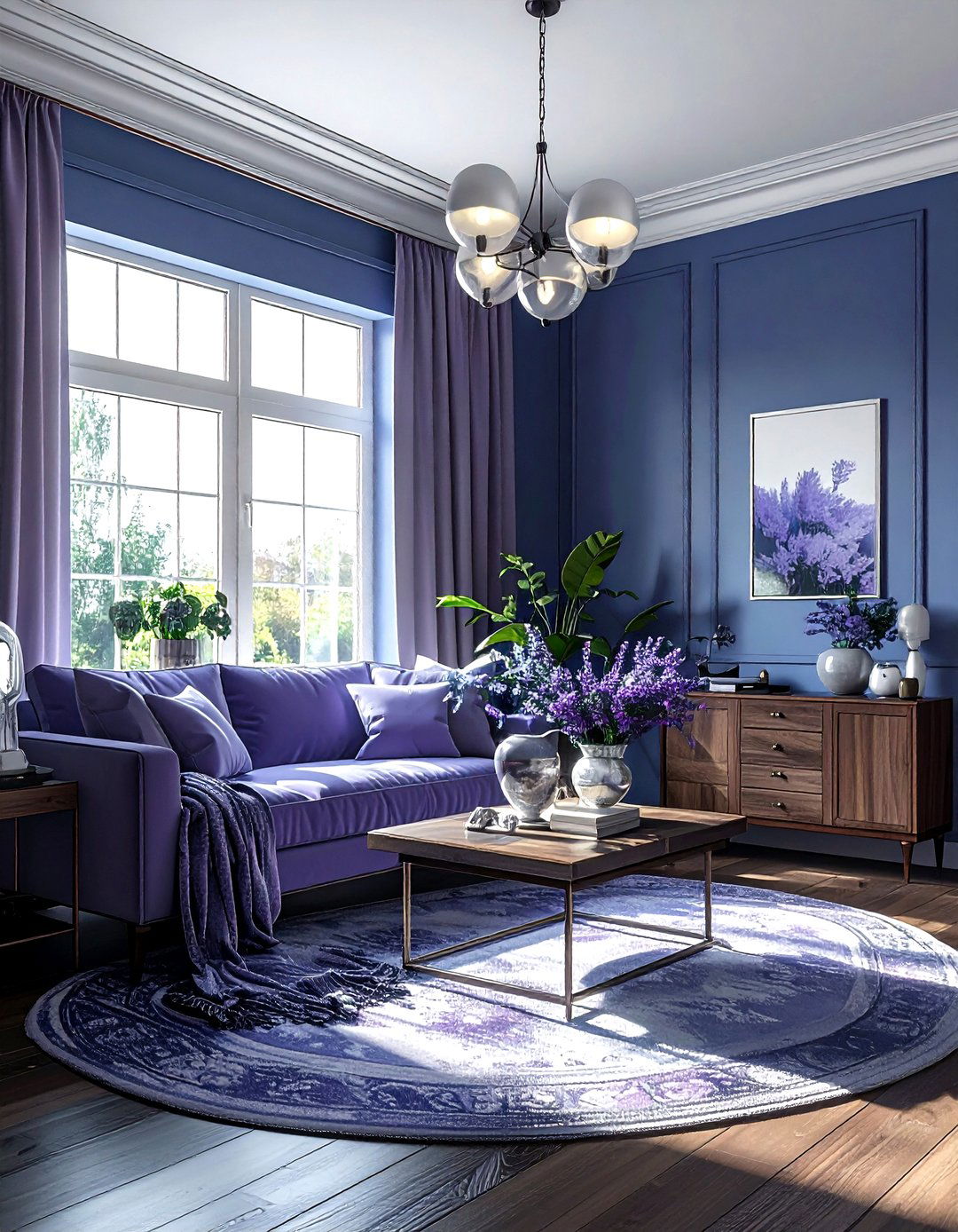 Lavender and slate blue living room - 30 lavender living room color schemes