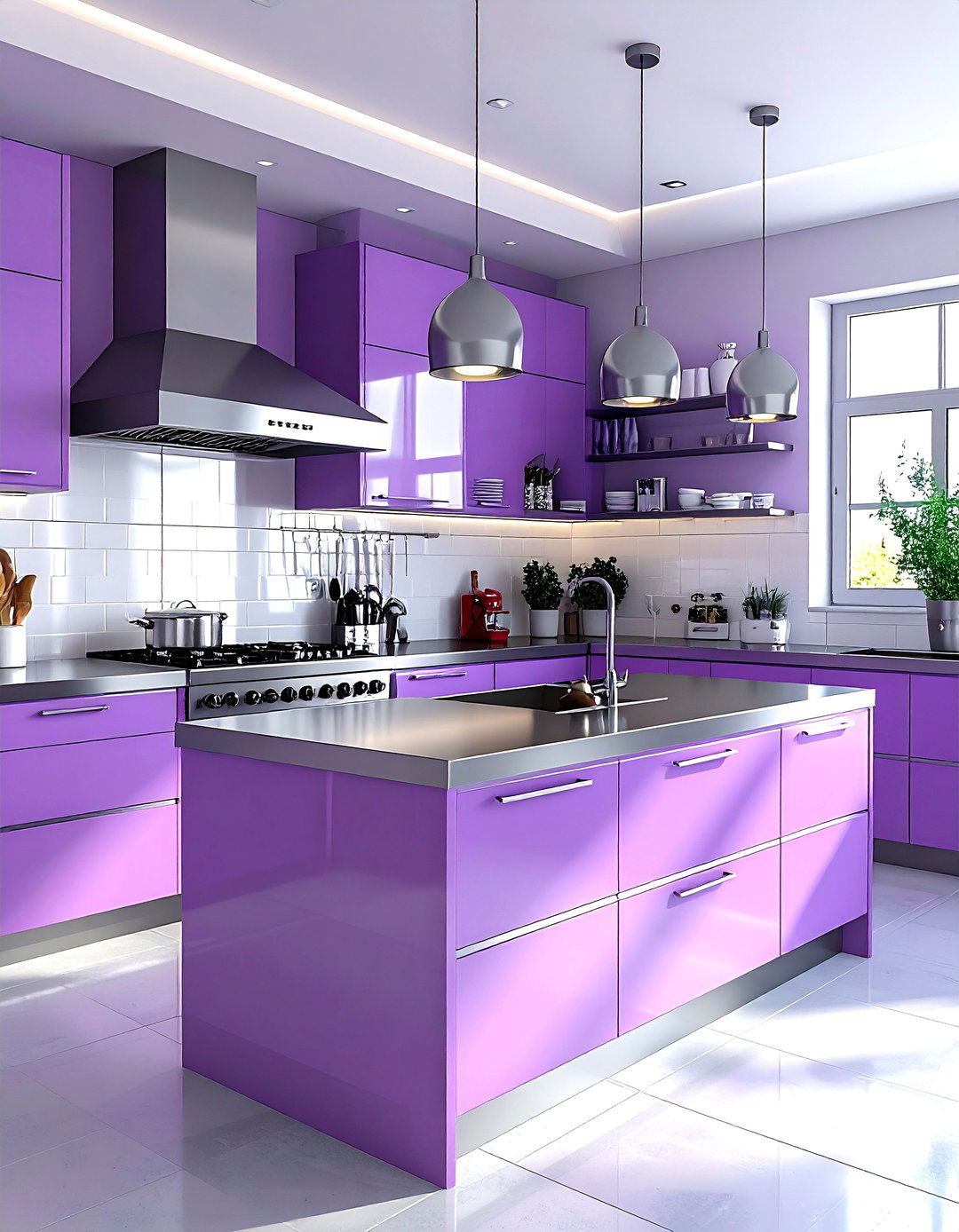 Lavender and stainless steel kitchen - 30 lavender kitchen color schemes