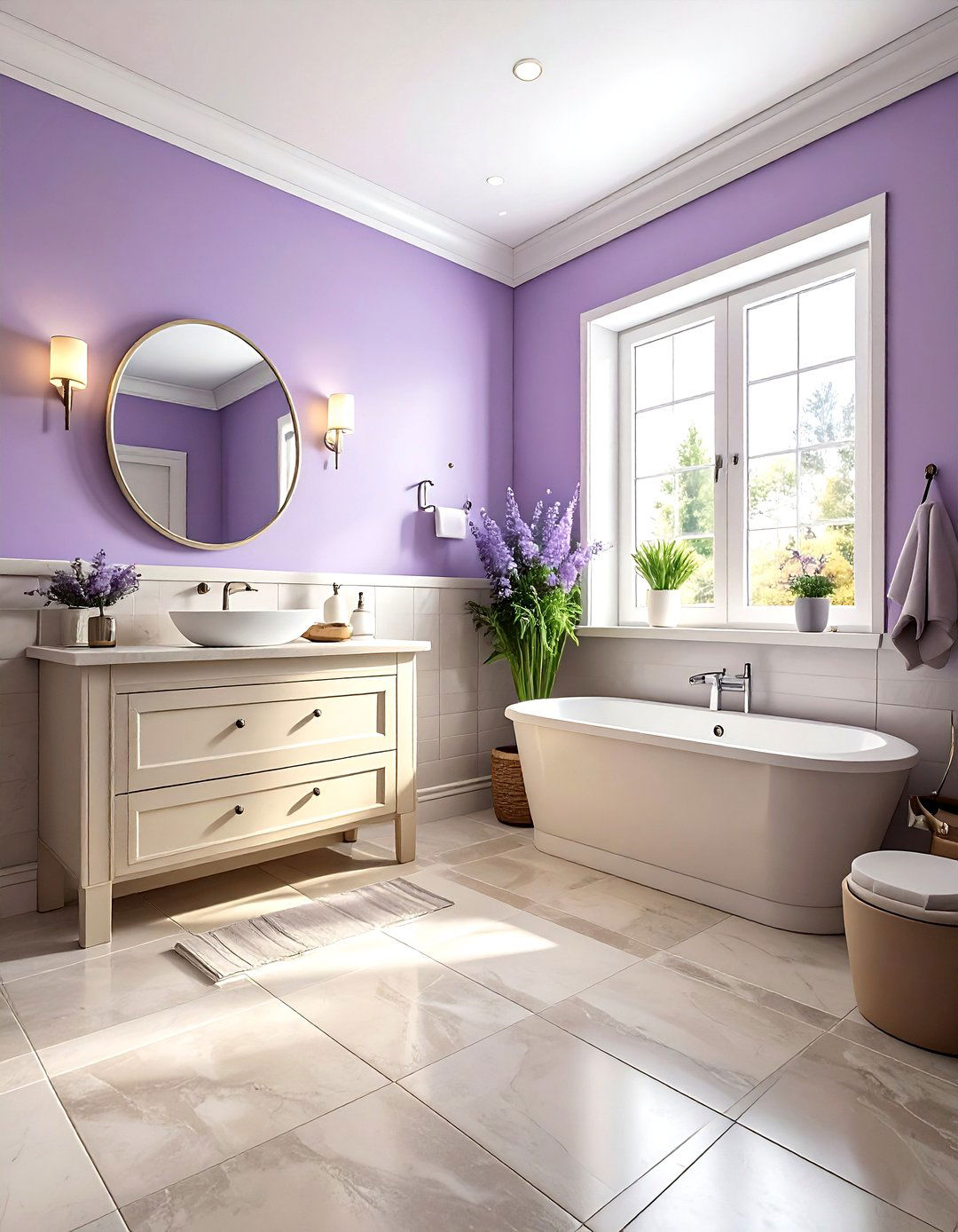 Lavender and taupe bathroom - 30 lavender bathroom color schemes