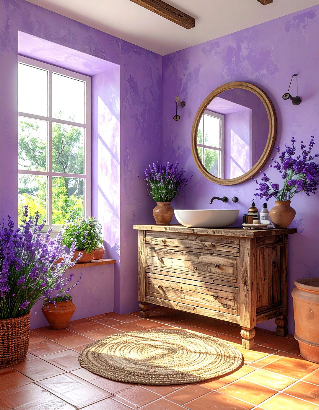 Lavender and terracotta bathroom - 30 lavender bathroom color schemes