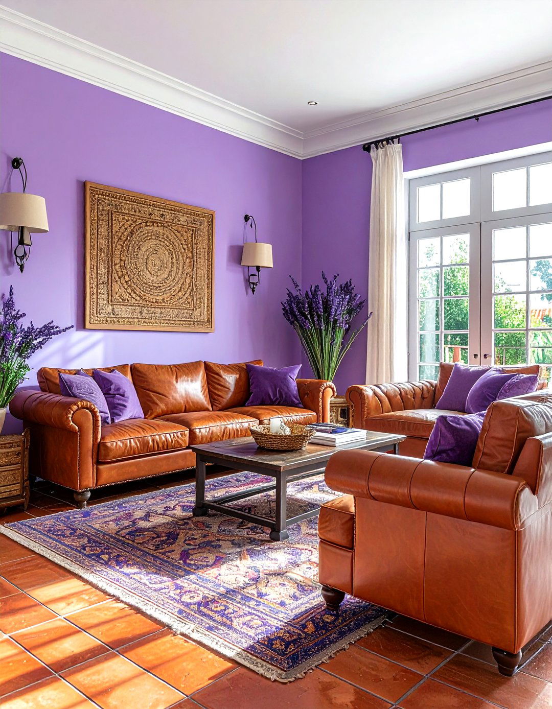 Lavender and terracotta living room - 30 lavender living room color schemes