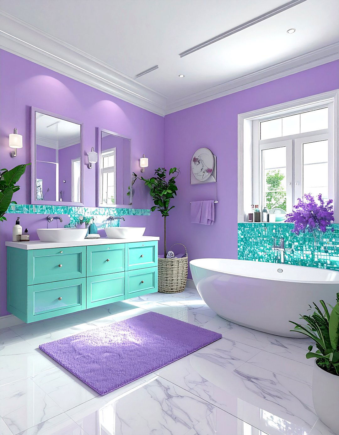 Lavender and turquoise bathroom - 30 lavender bathroom color schemes