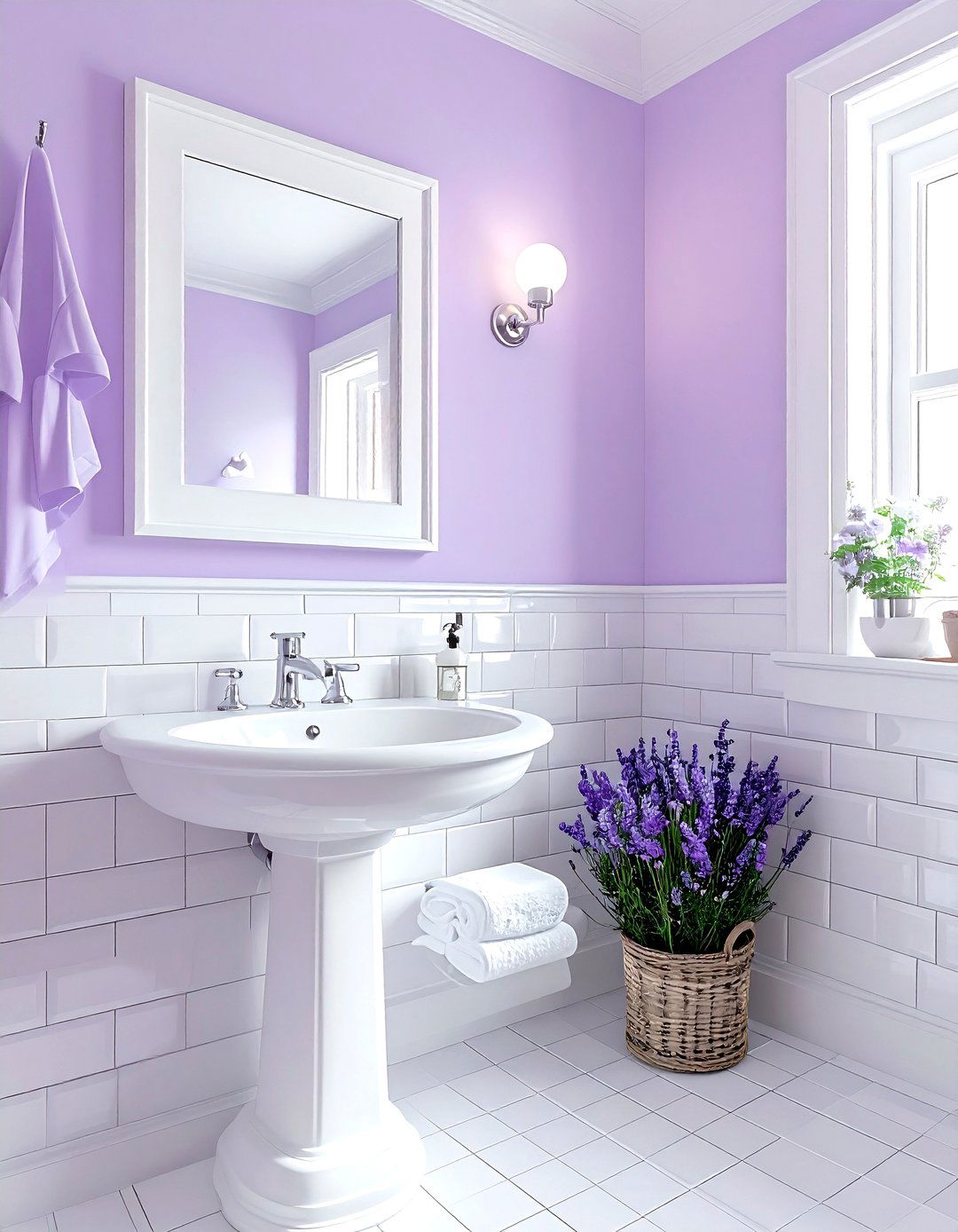 Lavender and white bathroom - 30 lavender bathroom color schemes