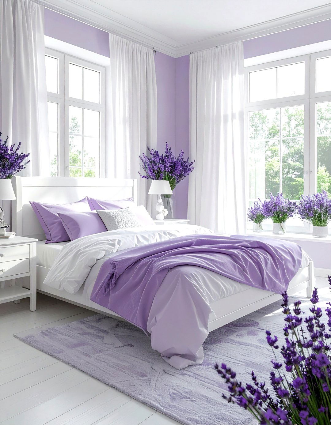 Lavender and white bedroom - 30 purple and white bedroom ideas