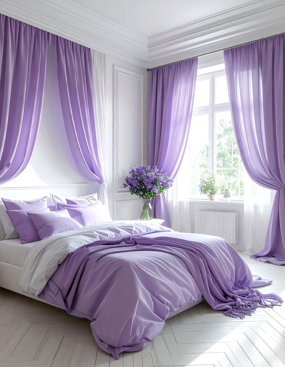 Lavender and white curtains bedroom - 30 lavender and white bedroom ideas