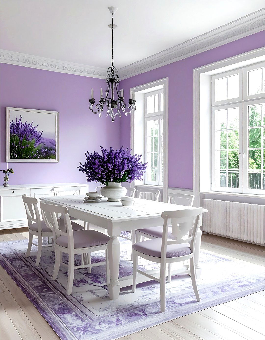 Lavender and white dining room - 30 lavender and white dining room ideas