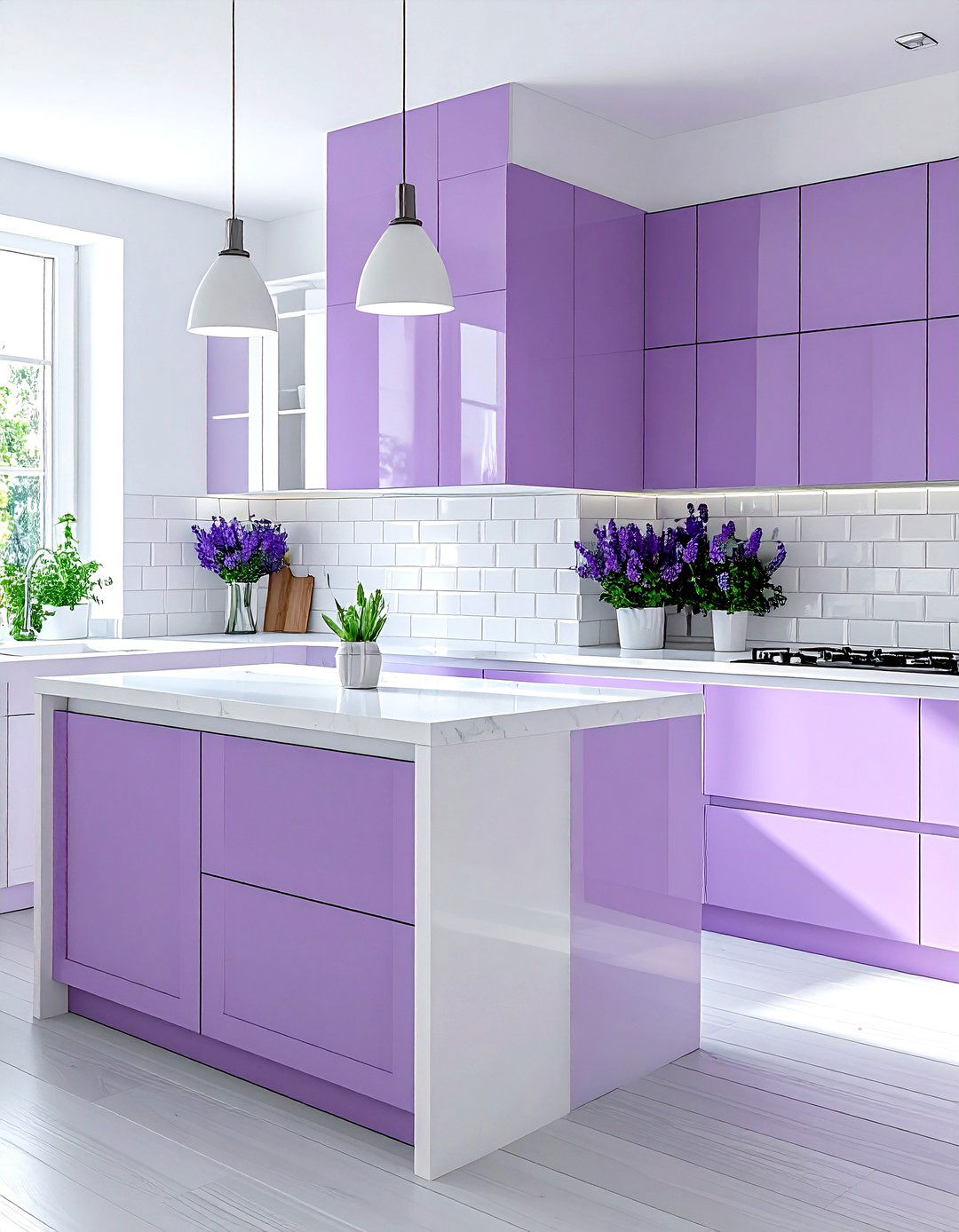 Lavender and white kitchen cabinets - 30 lavender kitchen color schemes