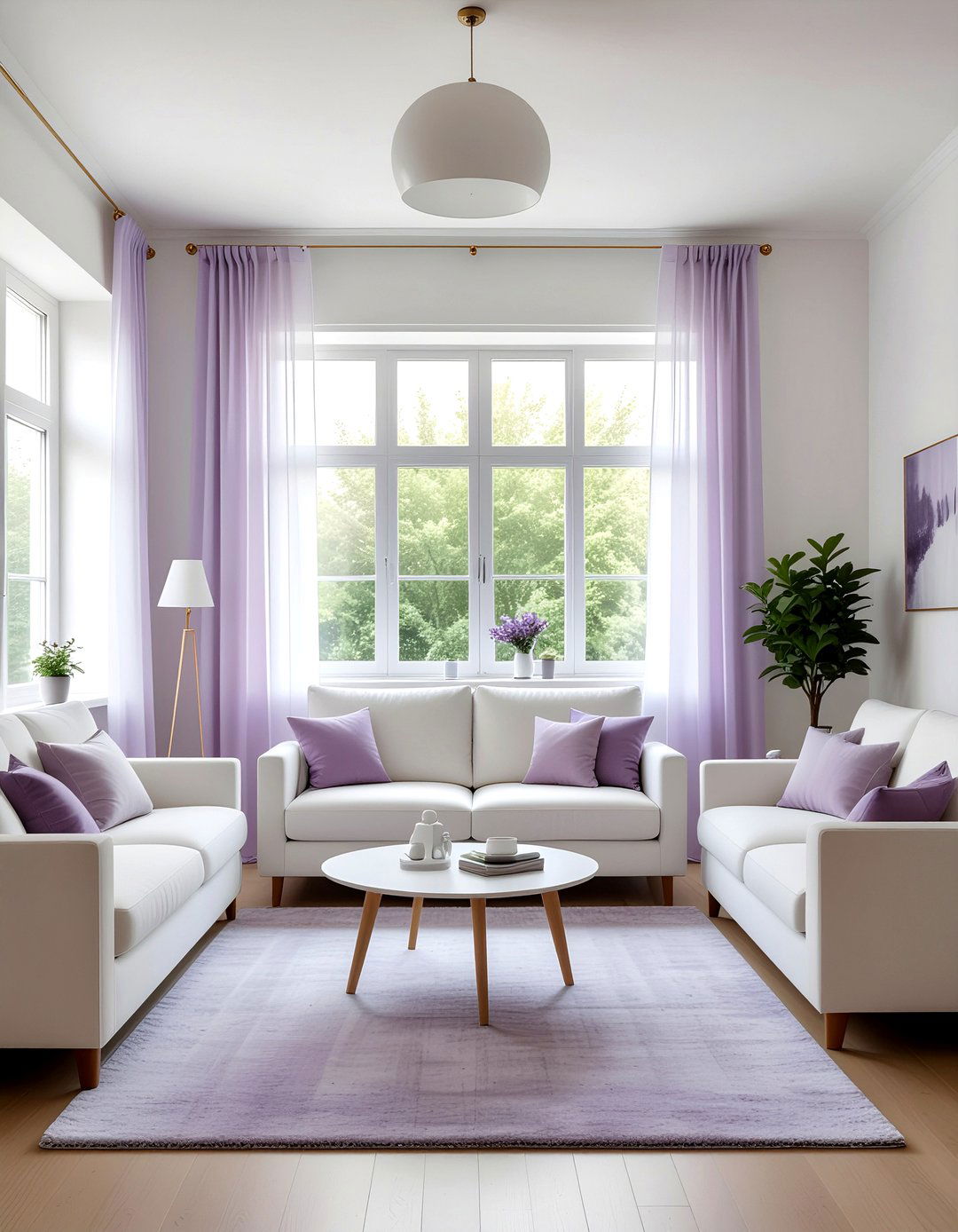 Lavender and white living room - 30 lavender living room ideas