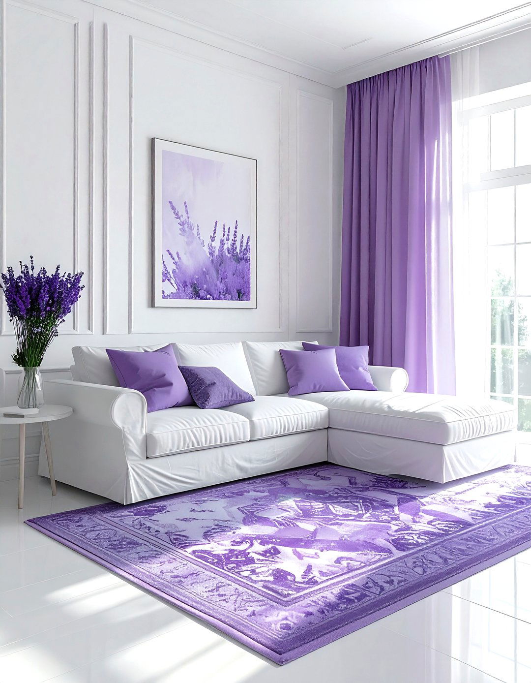 Lavender and white living room - 30 lavender living room color schemes