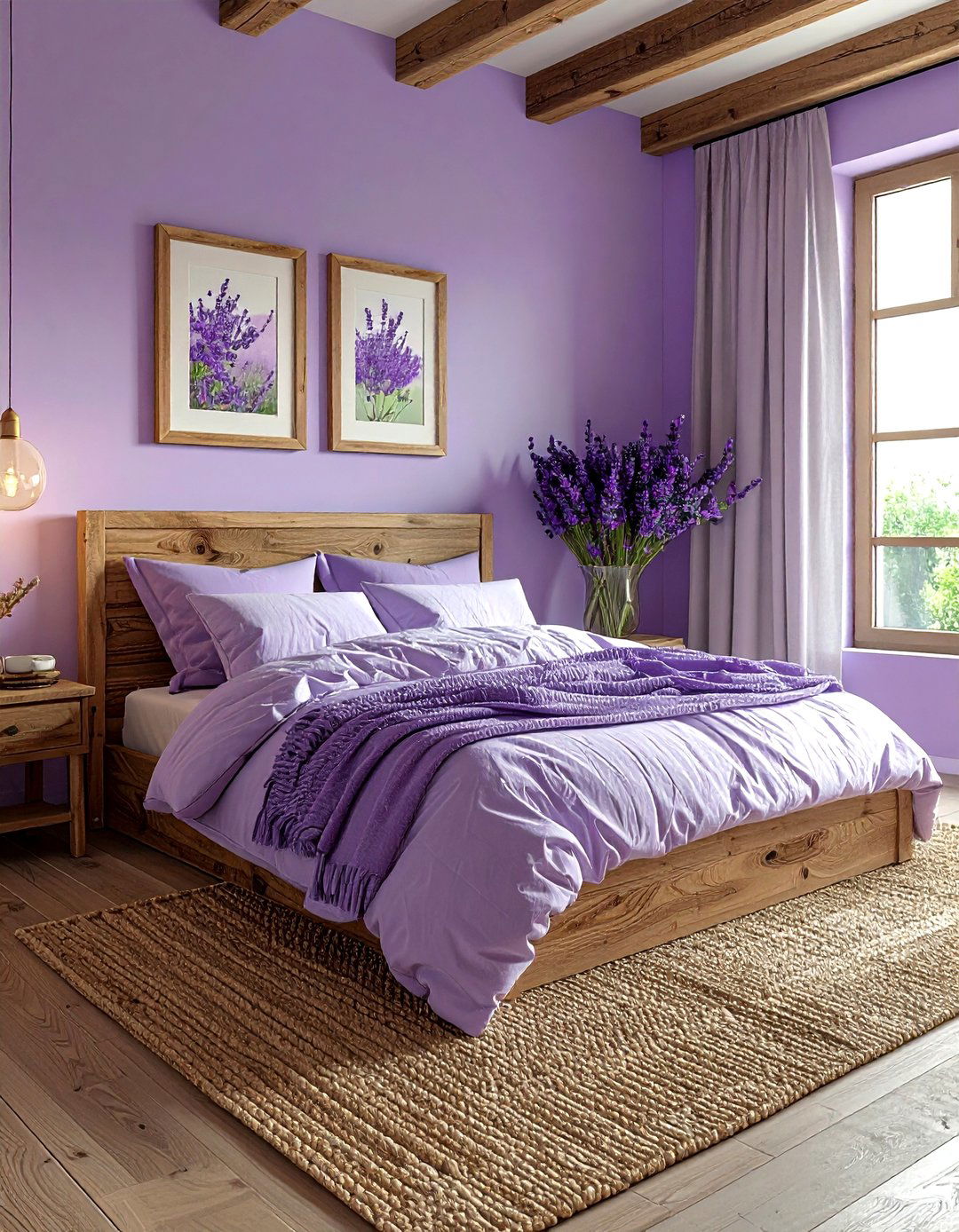 Lavender and wood tones bedroom - 30 lavender bedroom color schemes
