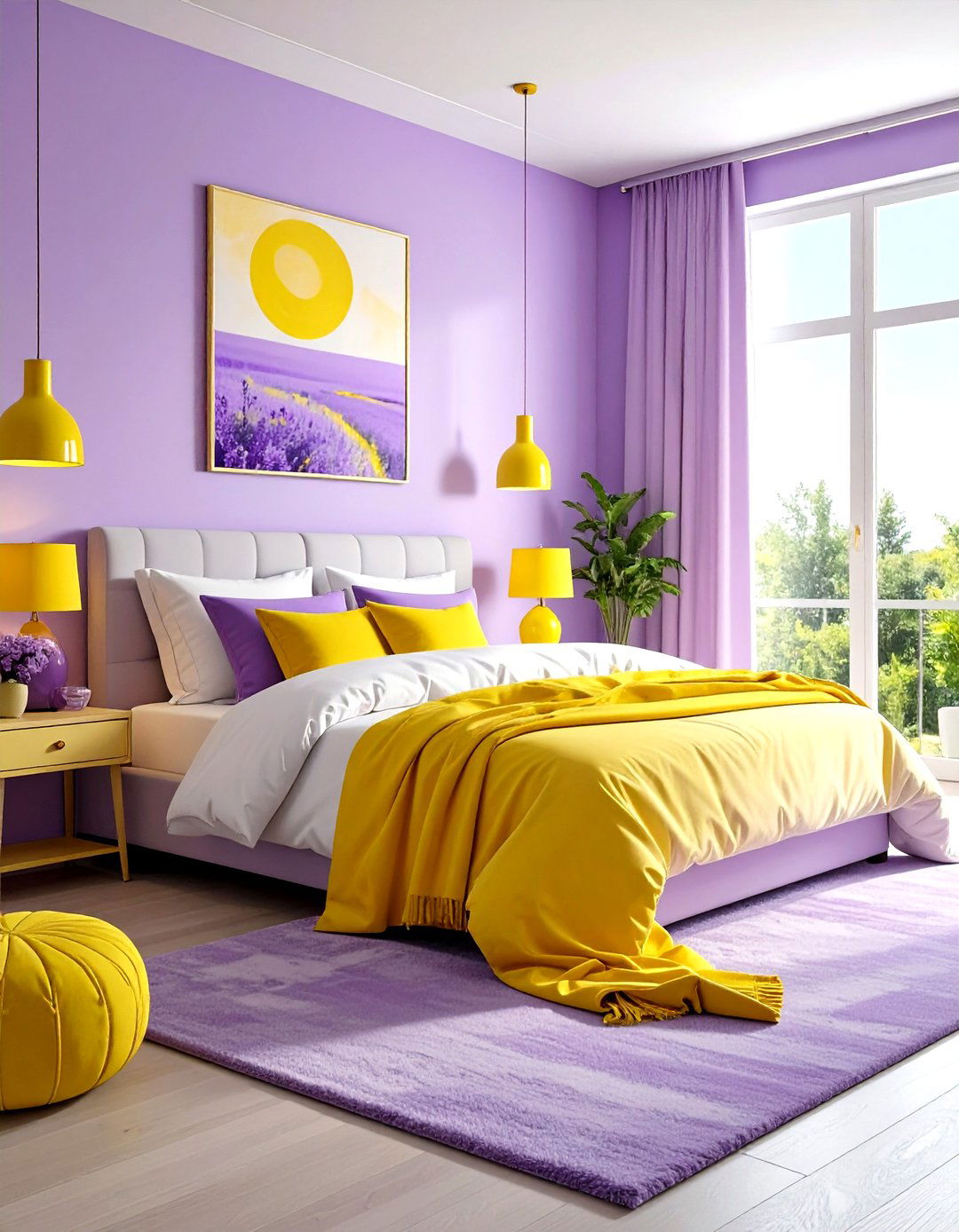 Lavender and yellow bedroom - 30 lavender bedroom color schemes