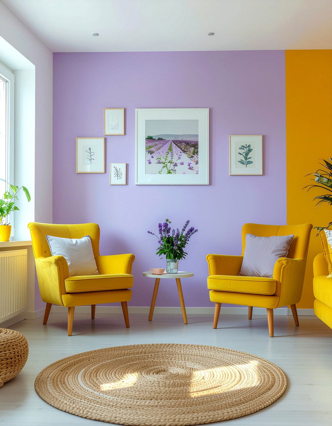 Lavender and yellow living room - 30 lavender living room ideas
