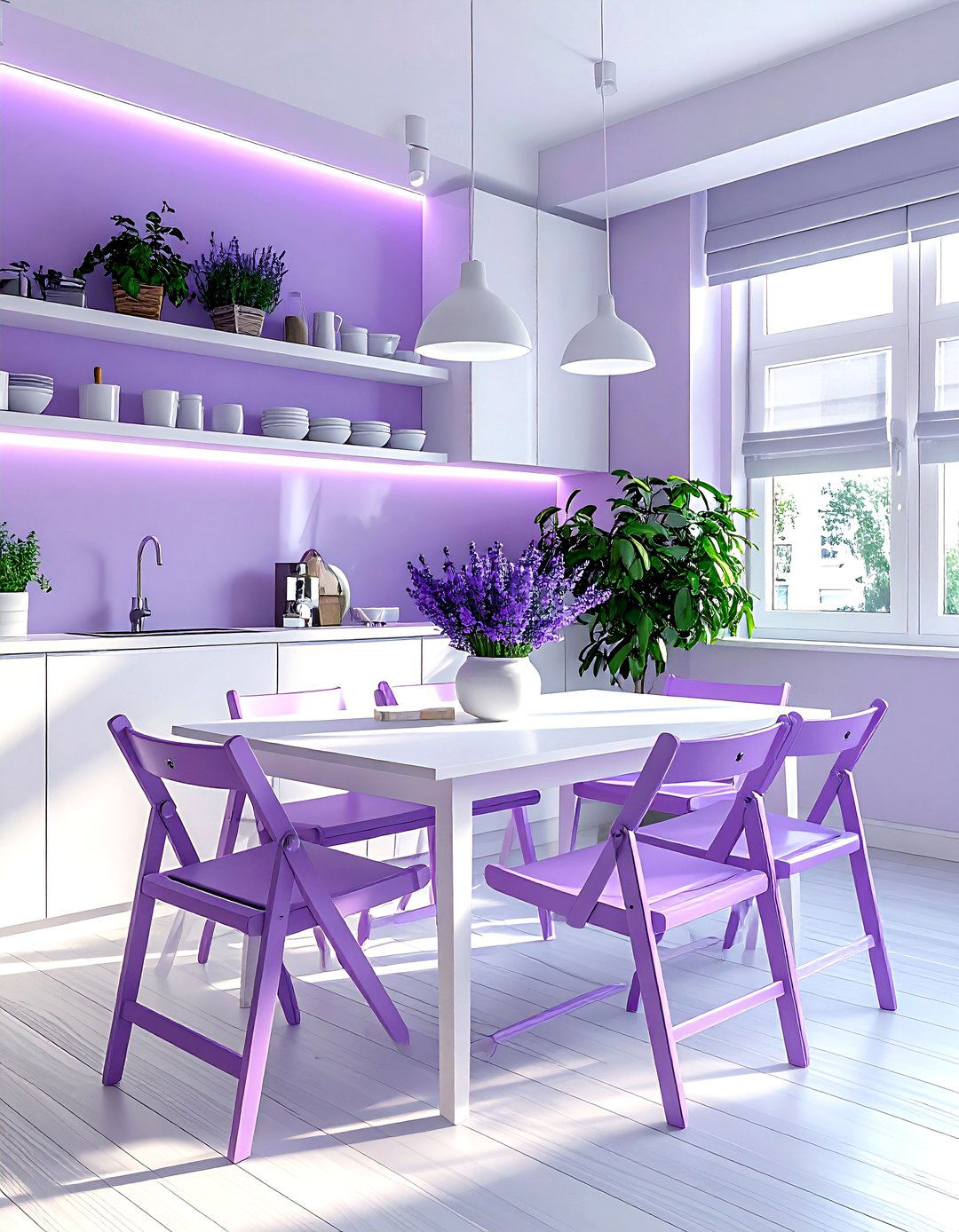 Lavender apartment dining room - 30 lavender and white dining room ideas
