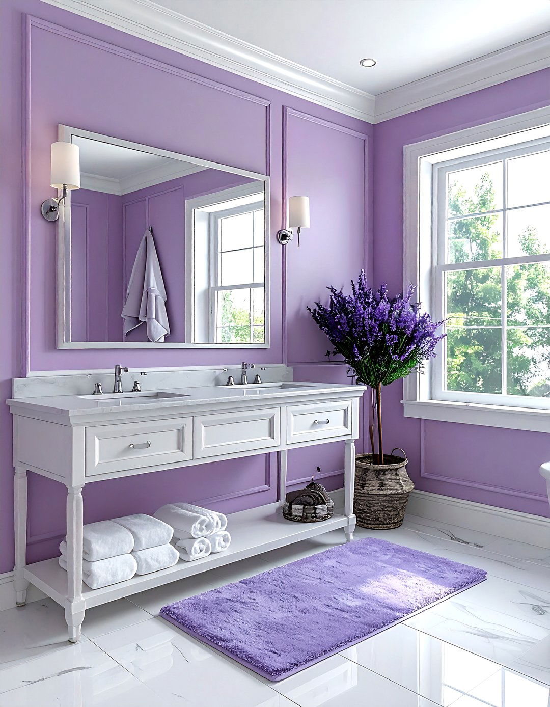 Lavender bathroom walls - 30 pastel bathroom ideas