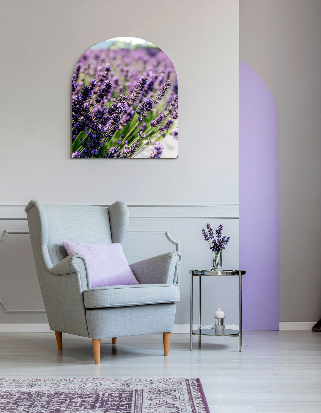 Lavender color blocking - 30 living room color blocking ideas