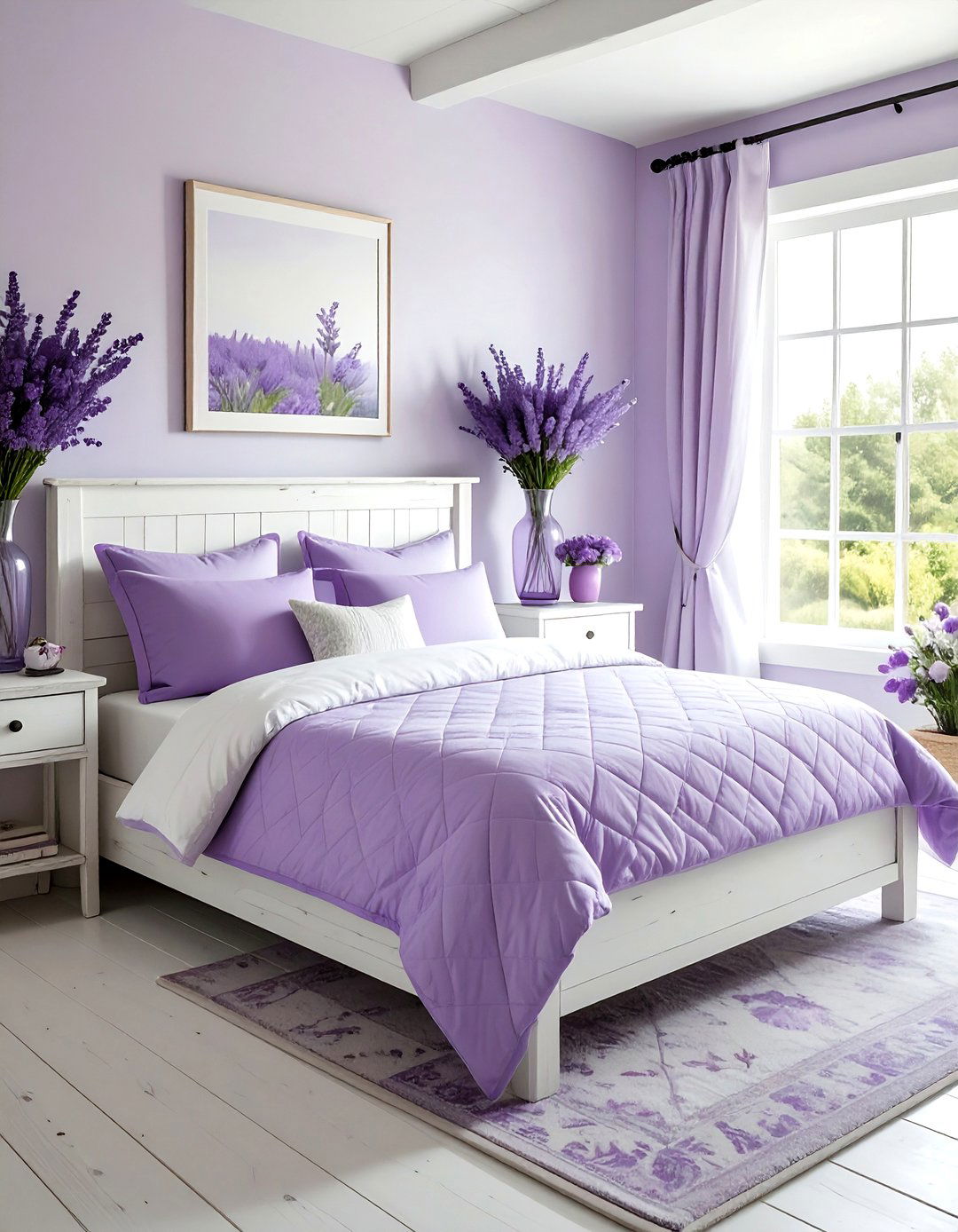 Lavender farmhouse bedroom - 30 purple and white bedroom ideas