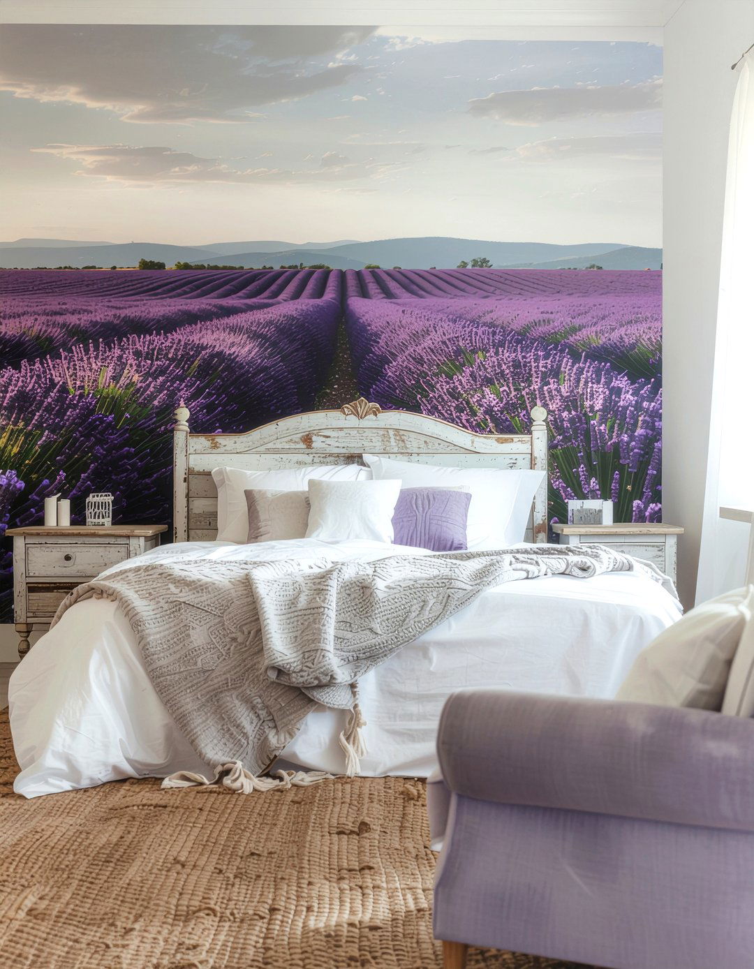 Lavender field wallpaper - 30 bedroom botanical wallpapers