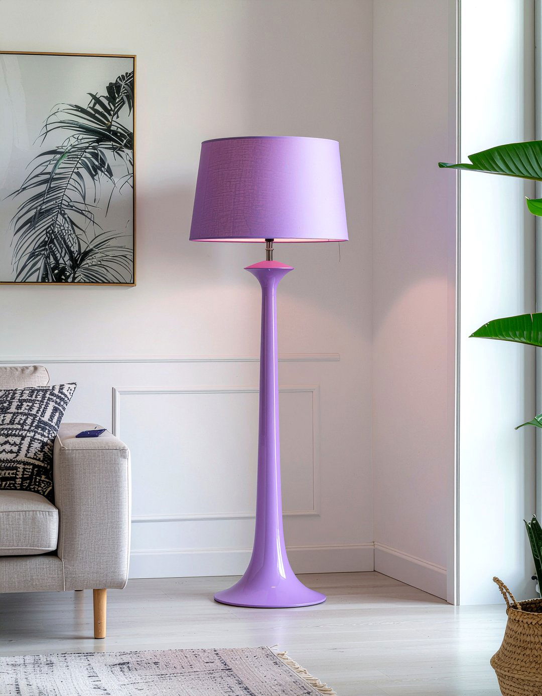 Lavender floor lamp - 30 lavender living room ideas