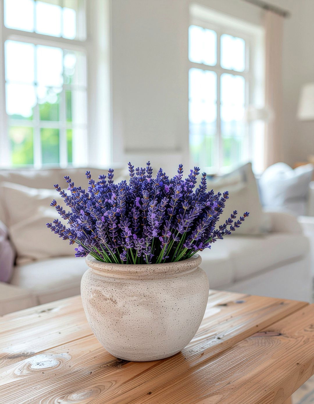Lavender floral arrangement - 30 French country living room ideas