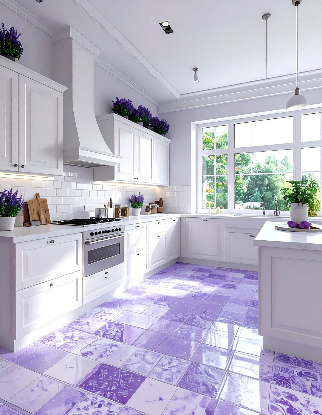 Lavender kitchen flooring white walls - 30 lavender and white kitchen ideas