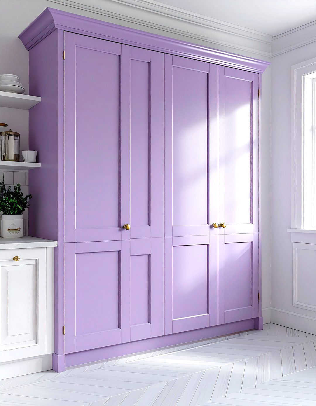 Lavender kitchen pantry door white kitchen - 30 lavender and white kitchen ideas