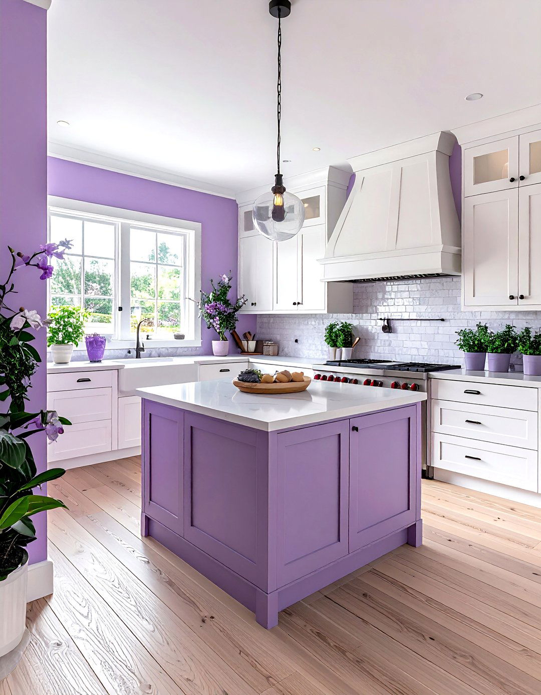 Lavender kitchen walls - 30 purple kitchen color schemes