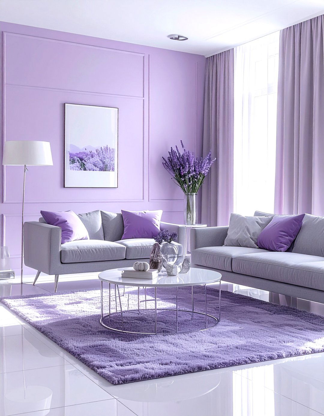 Lavender living room - 30 living room paint ideas