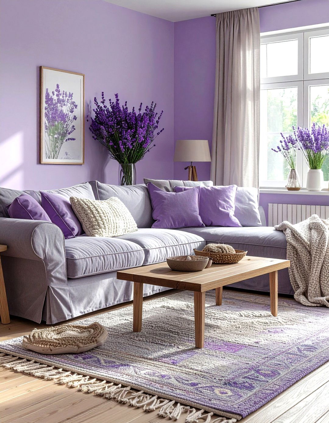 Lavender living room - 30 purple decor ideas