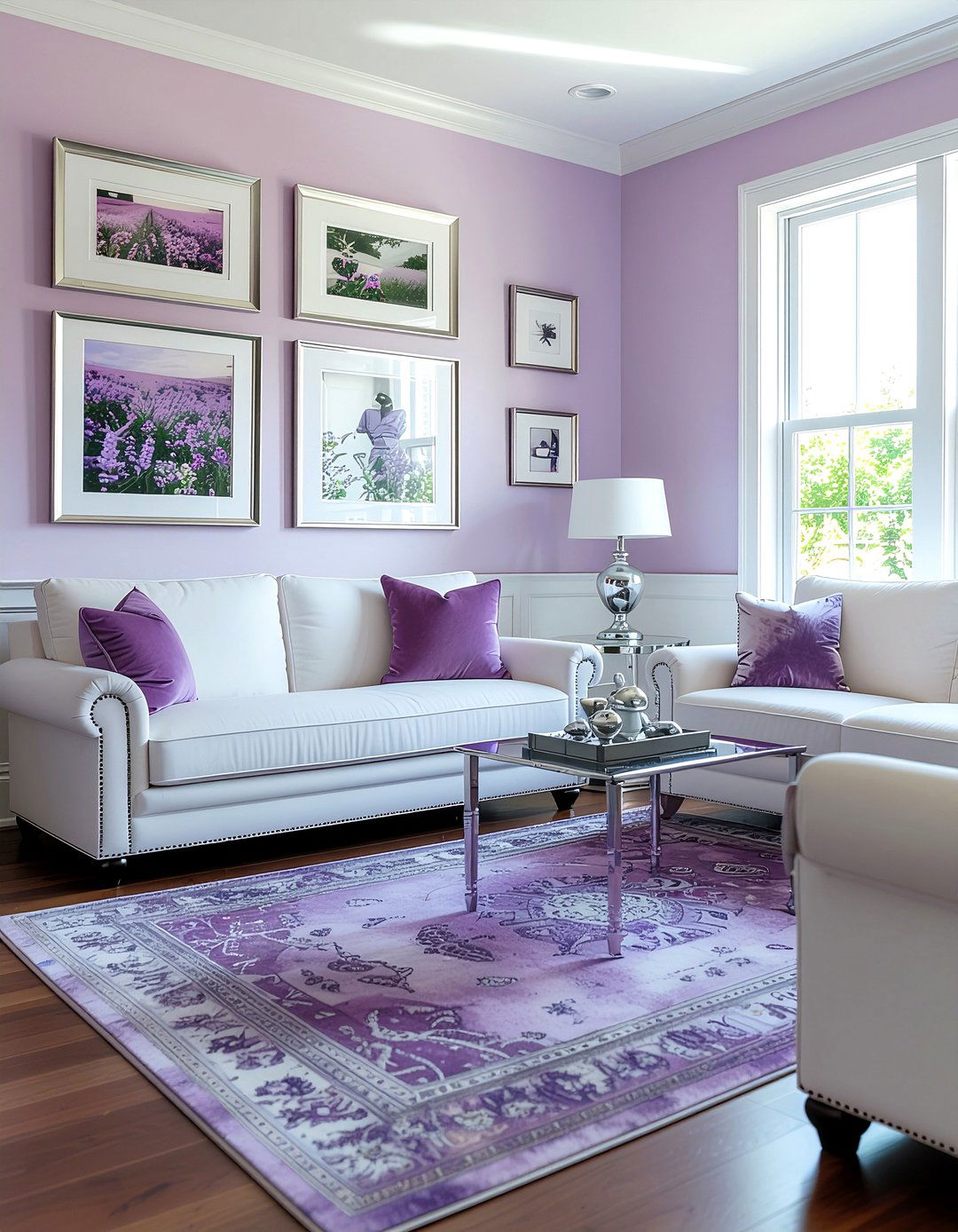 Lavender living room - 30 colorful living room ideas