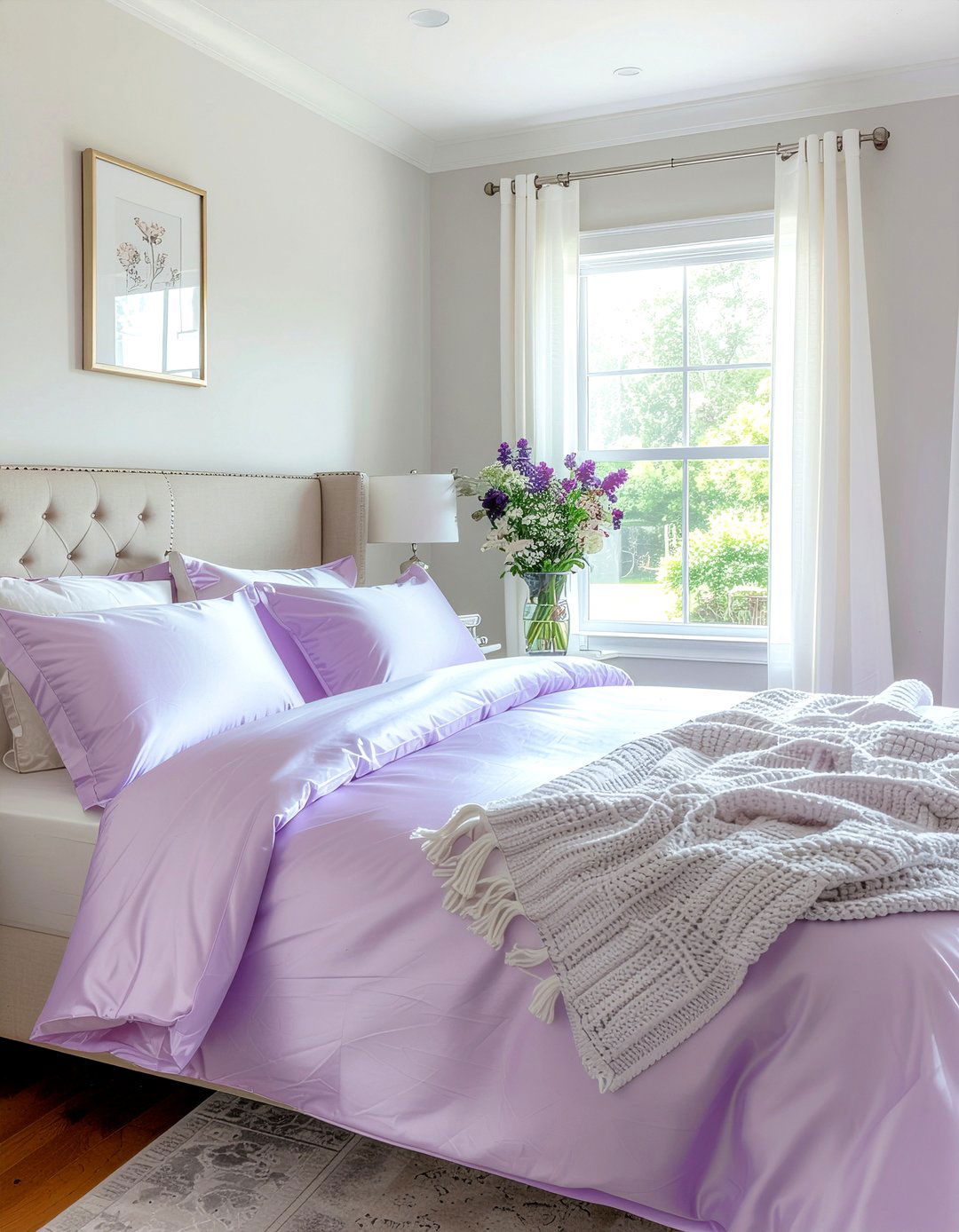 Lavender satin bedding - 30 bedroom satin bedding ideas
