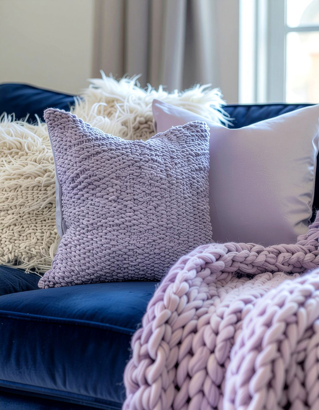 Lavender throw pillows - 30 lavender living room ideas