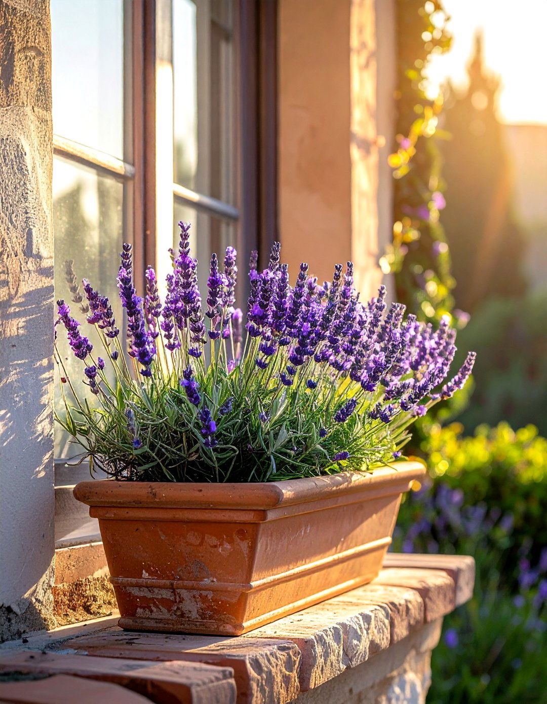Lavender window box planter - 30 window box ideas