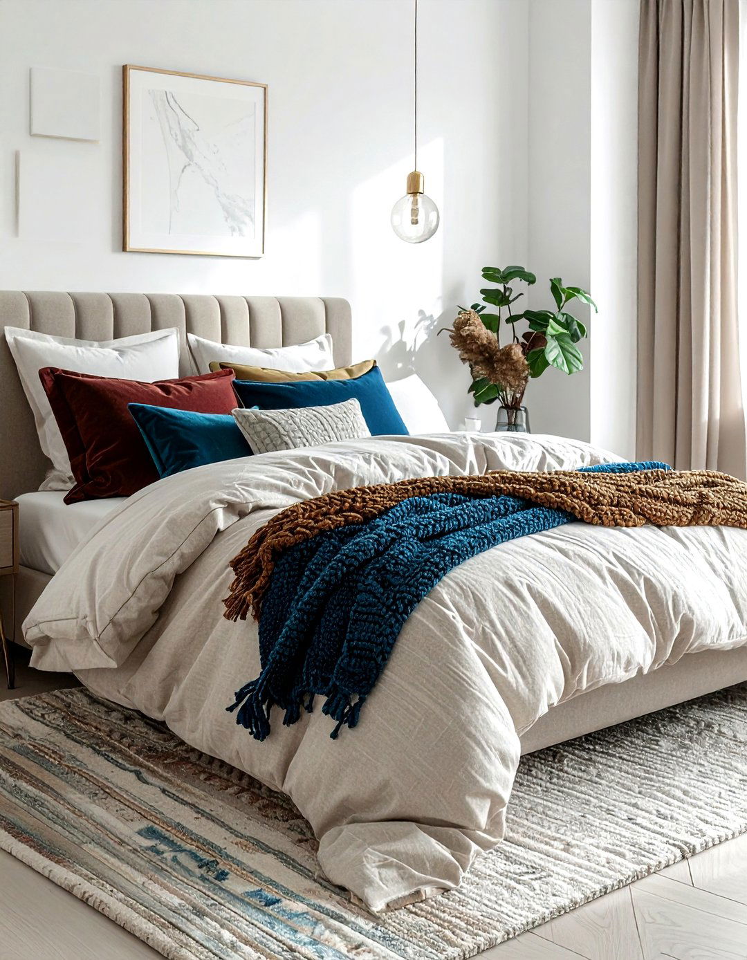 Layered Bedding Texture Bedroom - 30 maximalist bedroom ideas