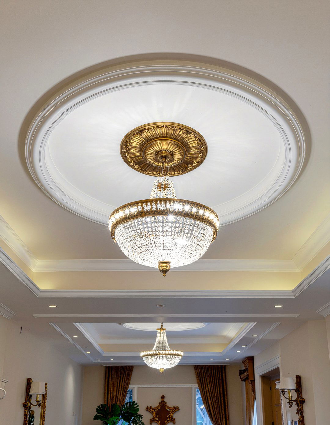 Layered Ceiling Medallion Look - 30 dining room ceiling medallion ideas