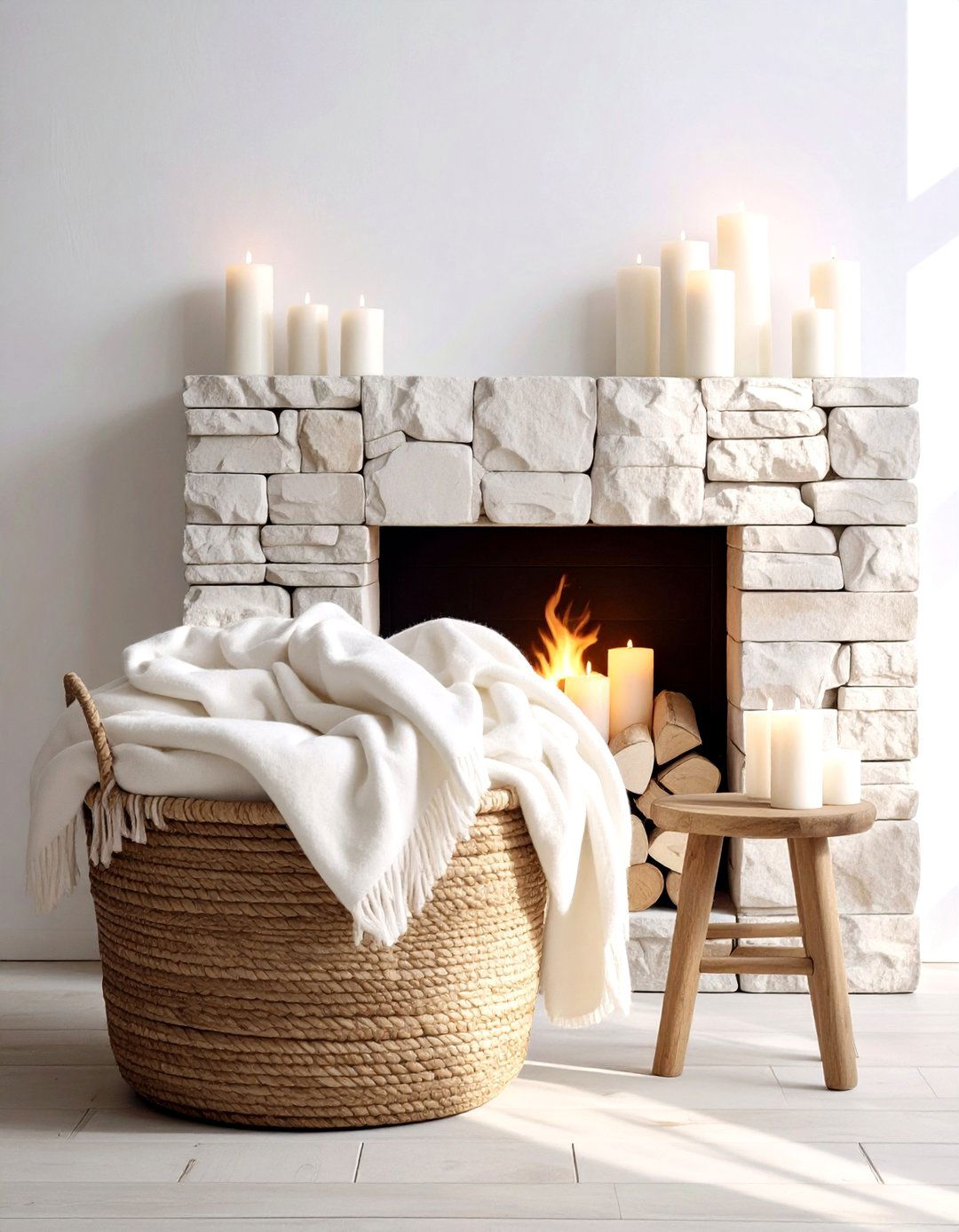Layered Fireplace Hearth - 30 layered decor ideas