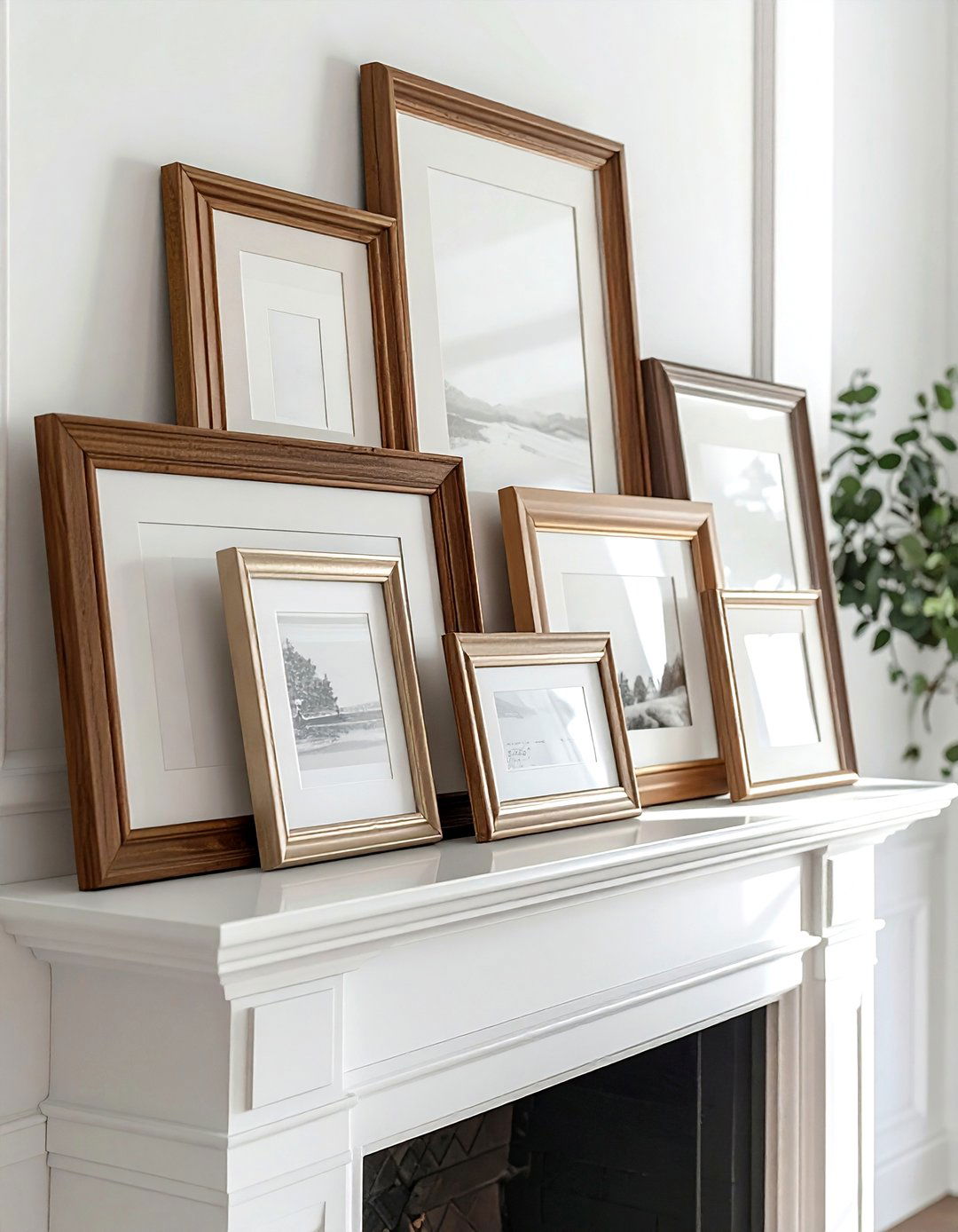 Layered Frames On Mantel - 30 picture frame ideas