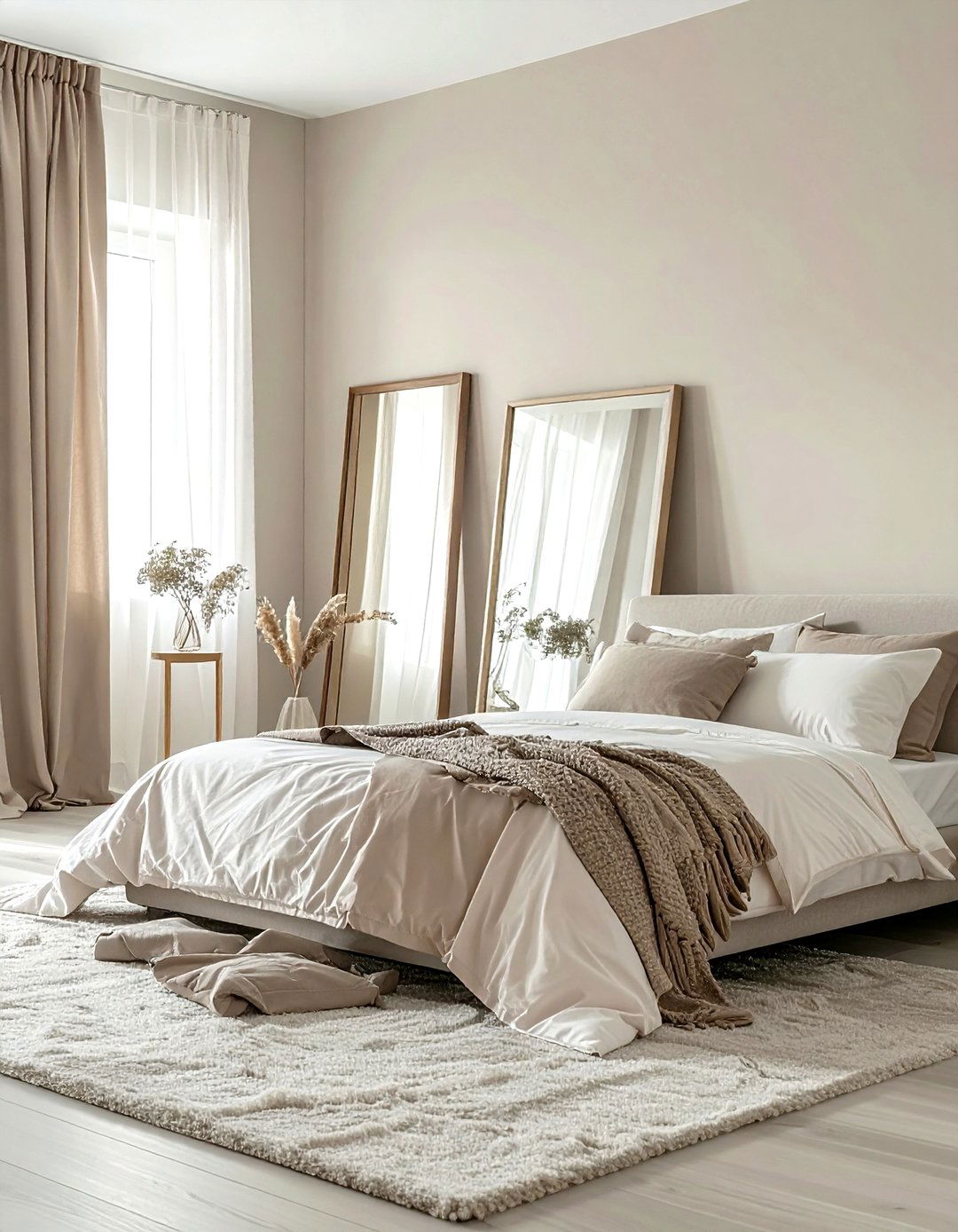 Layered Leaning Mirrors - 30 decor asymmetry ideas