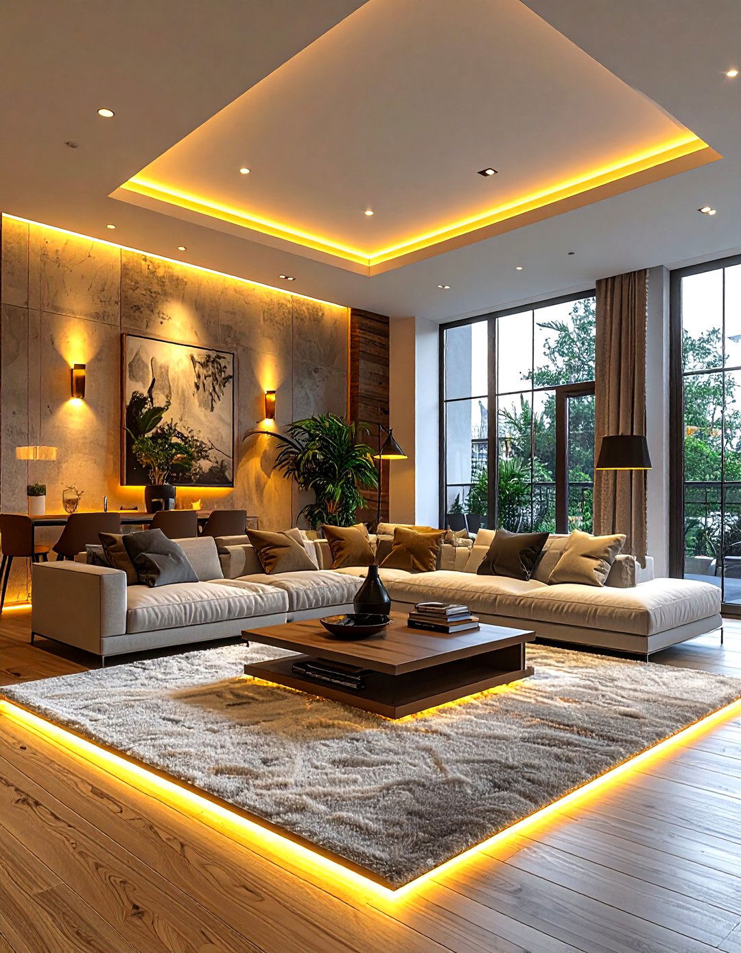 Layered Lighting Plan - 30 loft living room ideas
