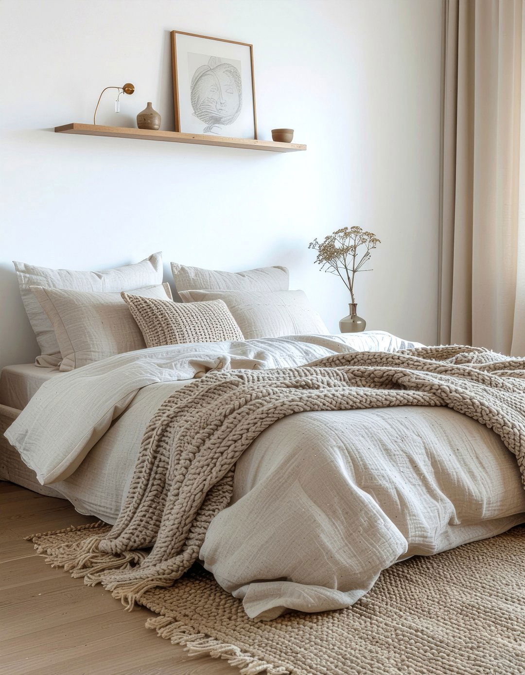Layered Linen Bedding - 30 bedroom warm settings