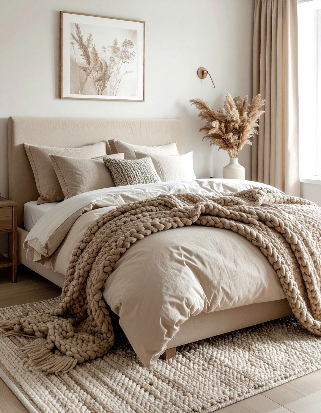 Layered Neutral Bedding Bedroom - 30 traditional beige bedroom ideas