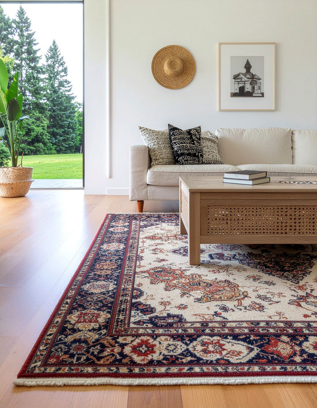 Layered Rugs - 30 calming living room ideas