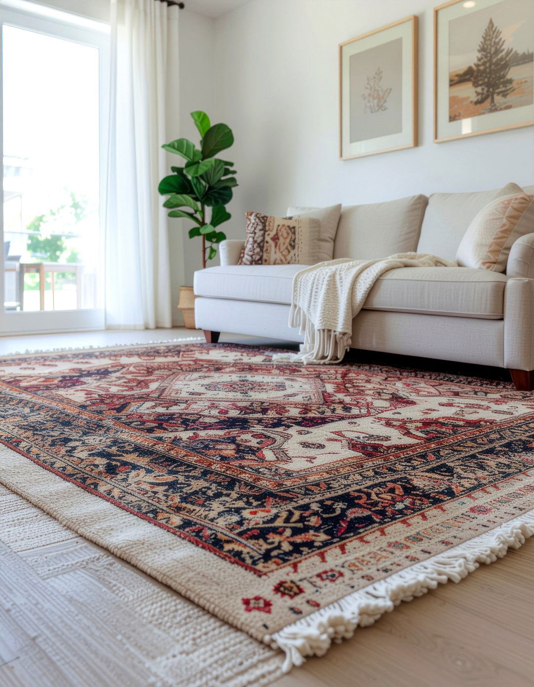 Layered Rugs Over Carpet - 30 living room rug placement ideas